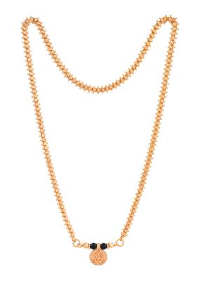 Golden MEDIUM length mangalsutra with single Laxmi vati one gram gold 3