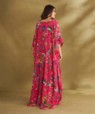 Pink viscose crepe printed  skirt sets 5