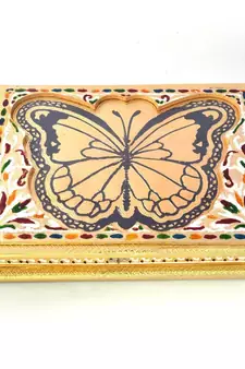 Golden Butterfly Meenakari Designer Dryfruit Box Deepawali Special Gift 434