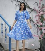 Blue colour beautiful girlish short kurti for party looks