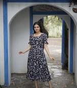 Black colour georgette fabric smart party kurti