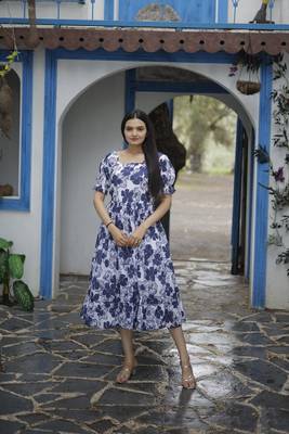 Blue colour georgette smart party kurti 1
