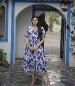 Blue colour georgette fabric smart party kurti