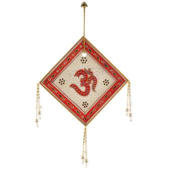 Rajasthani Square Designer Om Marble Wall Hanging Diwali Gift 442 1