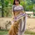 Ethnic Wear Beige tussar silk blend Zari Woven Traditional Saree