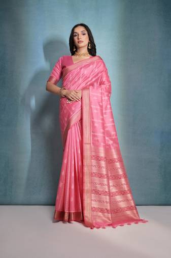 Gajri tussar silk blend Weaving Ikkat Designer Traditional Saree