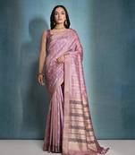 Wine tussar silk blend Weaving Ikkat Designer Traditional Saree