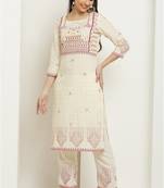 Layka fashion women block printed pure cotton kurta with trousers