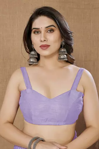 Voilet ly Resham Embroidered Soft Net Partywear Girlish Saree