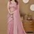 Pink ly Resham Embroidered Soft Net Partywear Girlish Saree