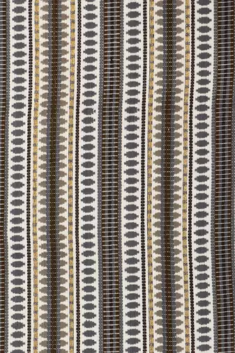 Mezposh stave grey, white & multi striped  cotton acrylic table runner (6 seater)