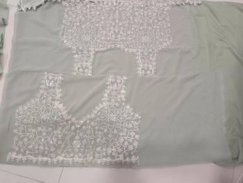 Sea Green Crush Work Georgette Lehenga Choli with Net Dupatta 5