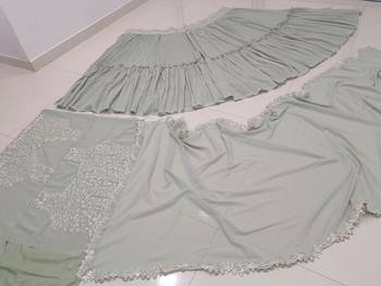 Sea Green Crush Work Georgette Lehenga Choli with Net Dupatta 9