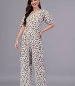 Aarti fashion white cotton jump suit set