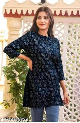 navy blue rayon short kurti 1