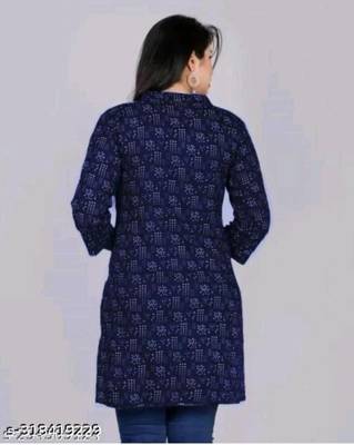 navy blue rayon short kurti 2