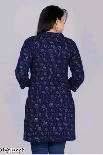 navy blue rayon short kurti