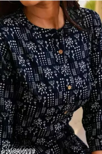 navy blue rayon short kurti