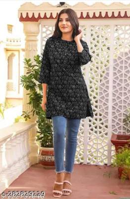 black rayon short kurti 2