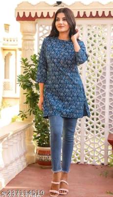 blue rayon short kurti 1