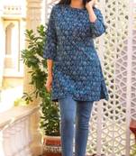 Aarti fashion blue rayon short kurti
