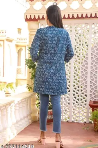 blue rayon short kurti