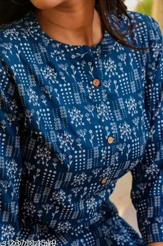 blue rayon short kurti