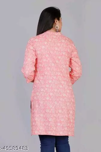 peach rayon short kurti