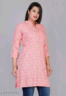 peach rayon short kurti 3