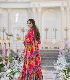 Smart and classy multi crop top dress with sharara and shrug for party looks