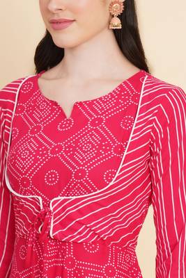 Designer pink colour cotton fabric block printed girlish festivewear suits 3