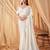DESIGNER WEDDING PARTY WEAR GEORGETTE SEQUNCE WHITE SAREE WITH BLOUSE