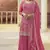 Pink colour bollywood style heavy work partywear sharara dress on chinon fabric