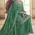 Green colour bollywood style heavy work partywear sharara dress on chinon fabric