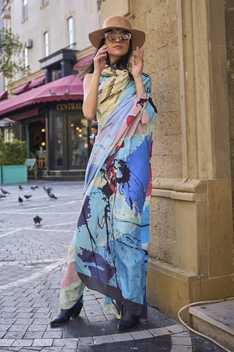 Sophisticated Multi Colour Crepe Silk Elegant Saree