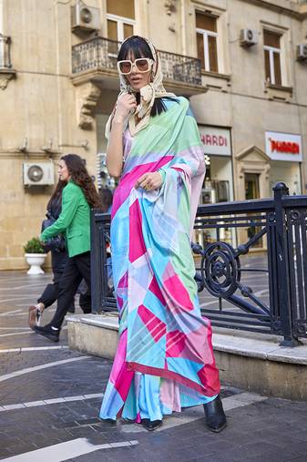 Sophisticated Multi Colour Crepe Silk Elegant Saree