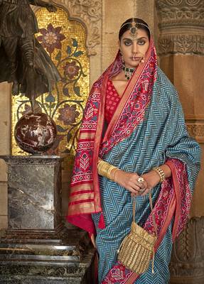 Dark Blue Colour Weaving Banarasi silk blend Sarees 2