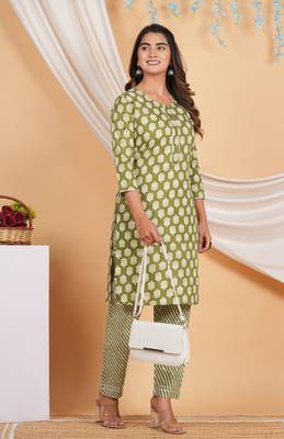 light green rayon kurti pant  set 3