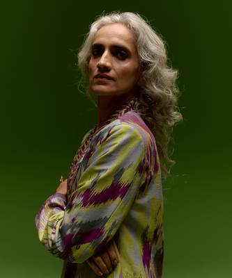 Purple ikat printed jacket set 3