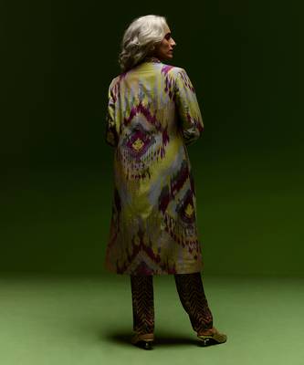 Purple ikat printed jacket set 4