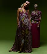 Purple crepe jumpsuit