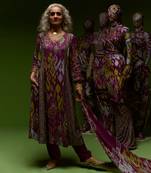 Purple kurta muslin silk printed kurta sets