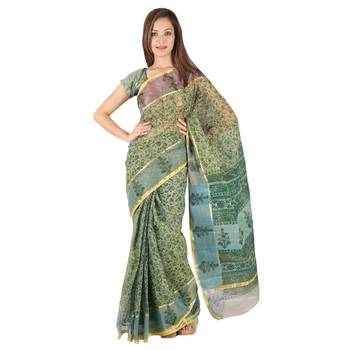Traditional Floral N Booti Print Kota Doria Saree Diwali Gift 237 1