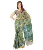 Traditional Floral N Booti Print Kota Doria Saree Diwali Gift 237