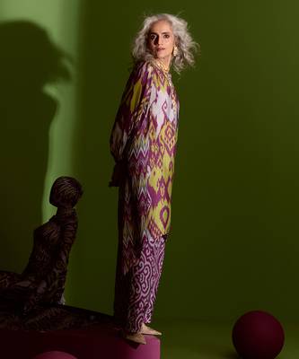 Purple silk printed kurta sets 3