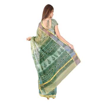 Traditional Floral N Booti Print Kota Doria Saree Diwali Gift 237 2