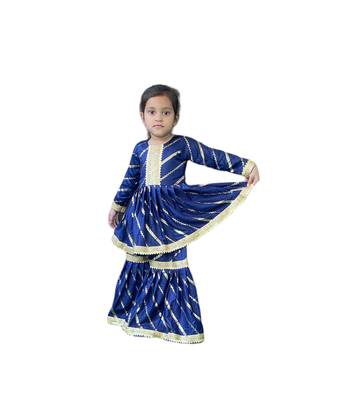 Girls's indowestern dhoti suit,palazzo set sets for girls suite,girls suit salwar,palazzo set.blue 1
