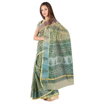 Traditional Floral N Booti Print Kota Doria Saree Diwali Gift 237 3