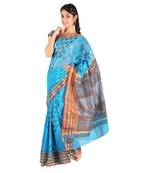 Designer Paisley Print Fancy Blue Kota Doria Saree Deepawali Special Gift 241