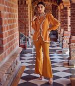 Mayan gold crepe & georgette co-ord set